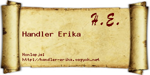 Handler Erika névjegykártya
